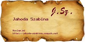 Jahoda Szabina névjegykártya